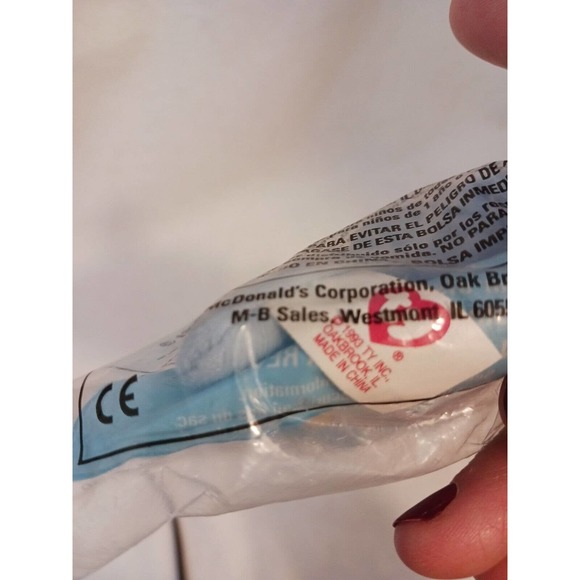 1993 McDonald's Ty Teenie Beanie Babies PEANUT The Baby Elephant In Package - Picture 8 of 10